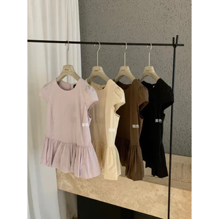 📍พร้อมส่ง📍8637# เสื้อแขนสั้นทรงบอลลูน งานซิปหลัง เนื้อผ้าดี ทรงสวย TAG:WG.WE 🇰🇷