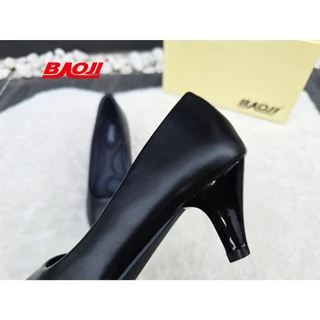 **BAOJI (บาโอจิ)** [ลิขสิทธิ์แบรนด์แท้] (BJ-603) รองเท้าคัชชู ใส่ทำงาน หนังนิ่ม หนา *ผู้หญิง* ส้นสูง 6 ซม. (By MAIZIE)
