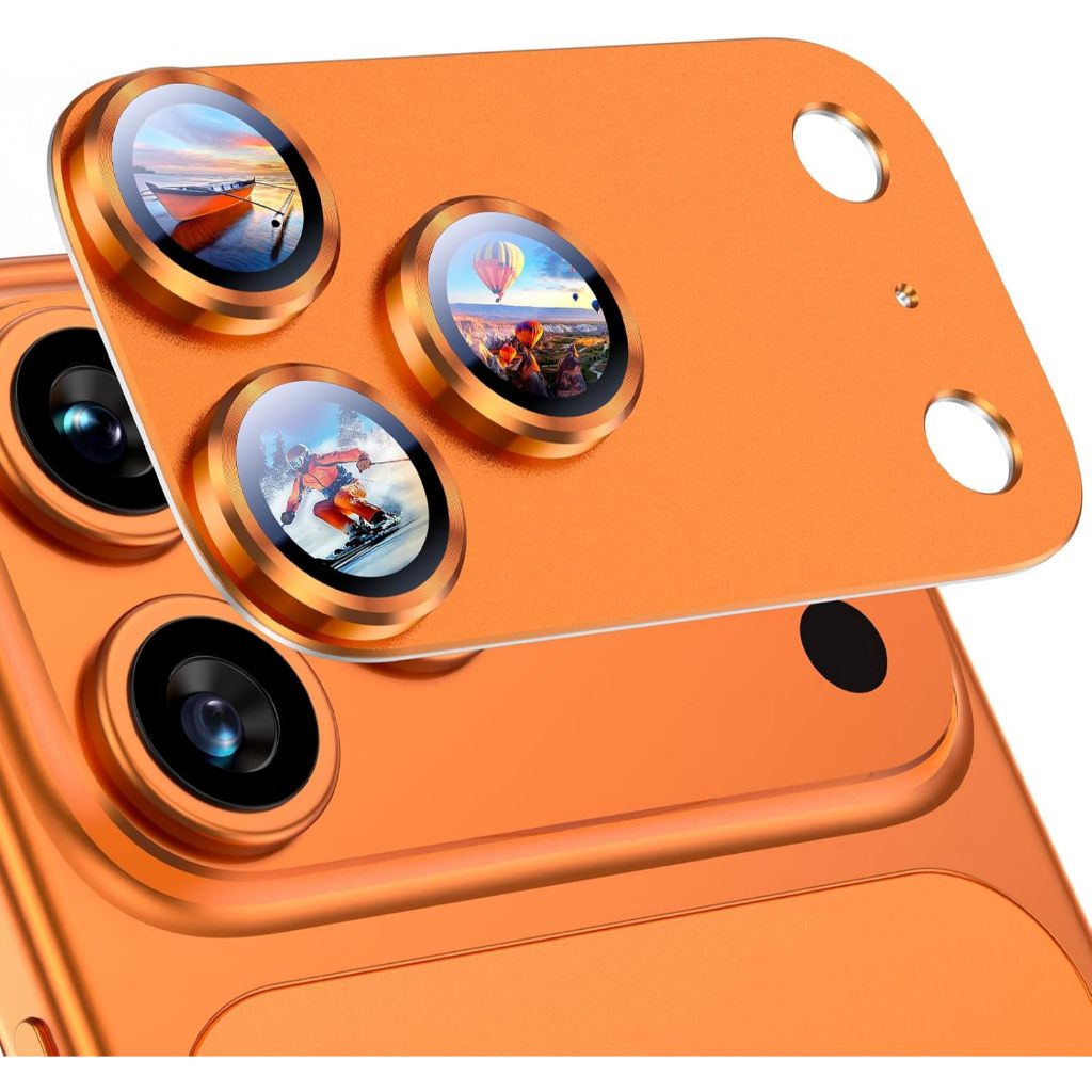 ฟิล์มป้องกันเลนส์กล้อง iPhone 17 Pro Max แบบโลหะอัลลอยด์อะลูมิเนียม พร้อมกระจกนิรภัย สำหรับปกป้องหน้าจอเลนส์กล้อง