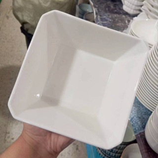 ถ้วยเซรามิก 5 นิ้ว ถ้วยทรงสี่เหลี่ยม ถ้วยลายสีขาวเงา ถ้วยราค…