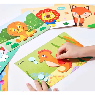 สติ๊กเกอร์โฟม DIY เซต 10-20 แผ่น โฟมแผ่นนูนมีกาวในตัว ลอกออกติดได้เลย ด้านหลังระบายสีได้ ลายน่ารักสีสันสดใส