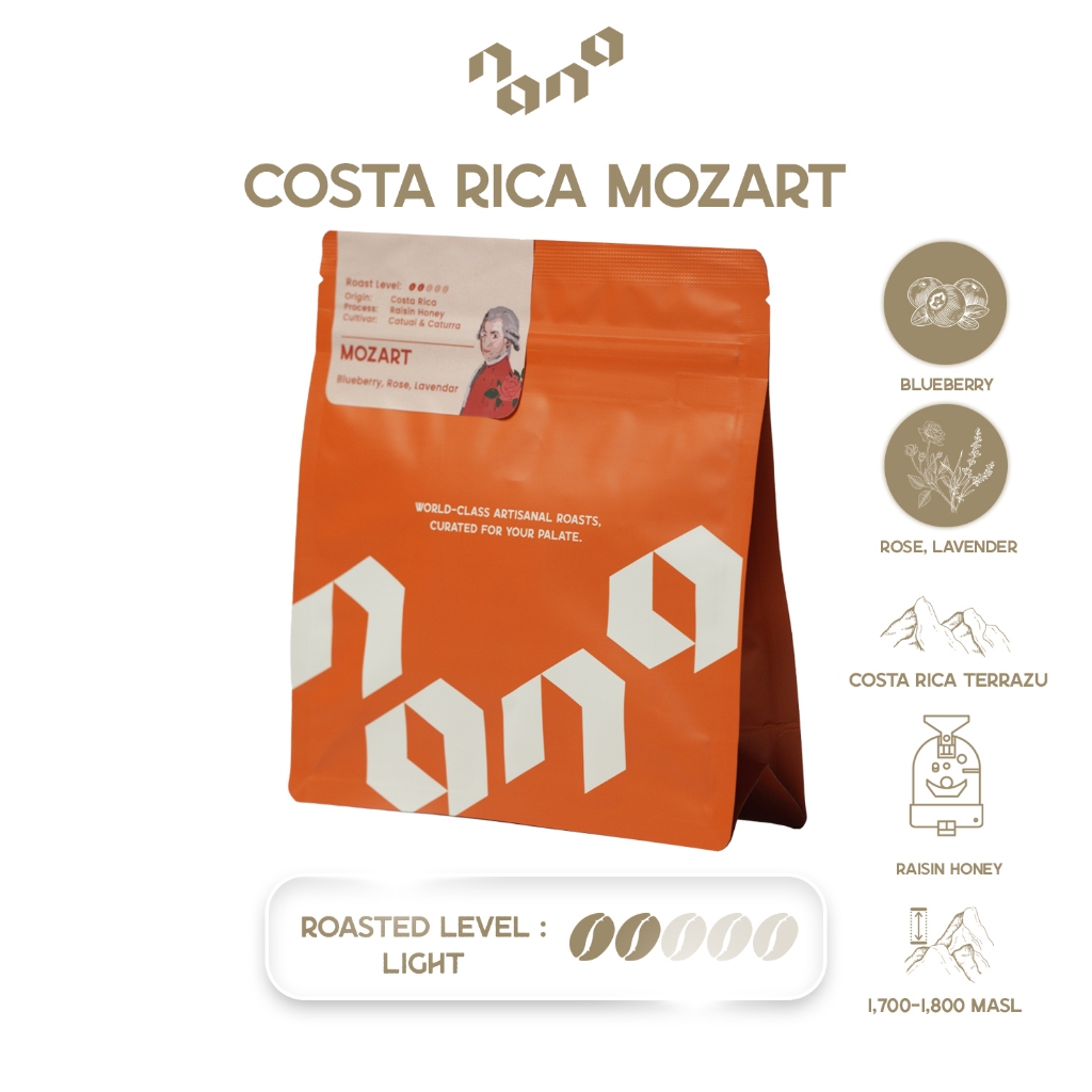 Costa Rica Mozart 100g / 200g by Nana Coffee Roasters เมล็ดกาแฟ คั่วอ่อน