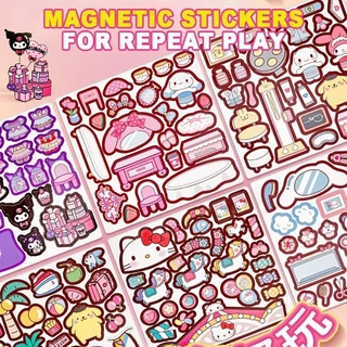 หนังสือแม่เหล็กฉากแต่งตัว DIY แฮนด์เมด 18x18cm Magnetic Quiet Book ของเล่นเพื่อการศึกษา ของขวัญเด็ก