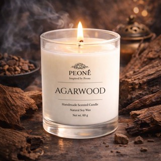 เทียนหอมไขถั่วเหลือง 100% กลิ่น AGARWOOD (ไม้กฤษณา)