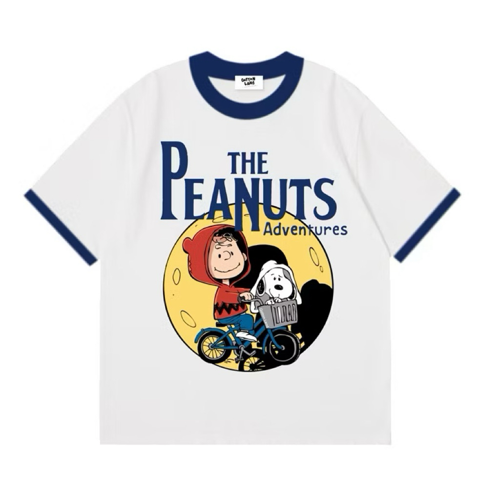 SIS.ON | พร้อมส่ง Oversize เสื้อยืดโอเวอร์ไซส์ ลายการ์ตูนน่ารัก ผ้าคอตตอน QT พีนัท adventures
