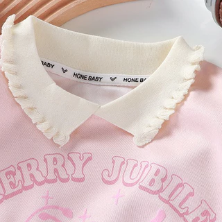 Babyonline(Y017)2J3-4 (ส่งด่วน1วัน)เสื้อแขนยาวสเวตเตอร์กันหนาวผ้านิ่มคอปกสำหรับเด็กหญิงลายน่ารัก