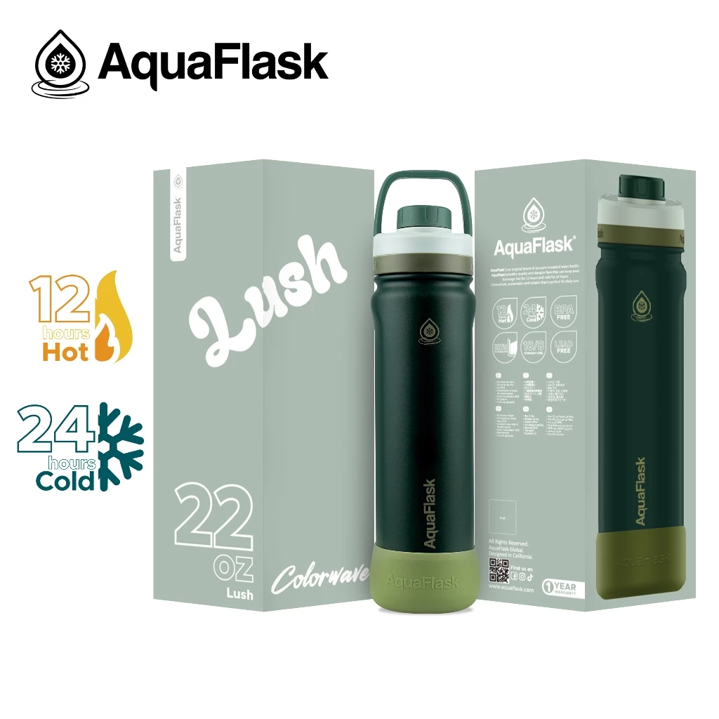 AquaFlask New Colorwave Chill Vibes Collection (18/22/32/40oz) กระบอกน้ำเก็บความเย็น กระติกน้ำสแตนเลส thumbnail 6