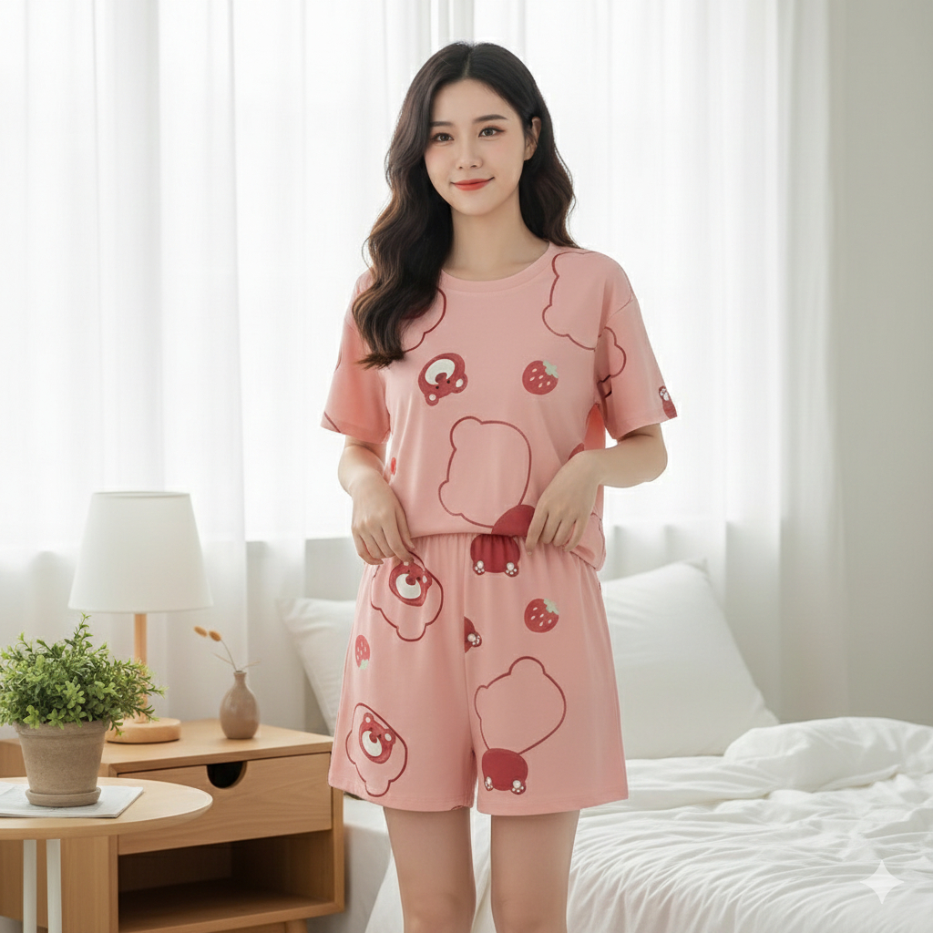 ชุดนอนการ์ตูนคอตตอน นุ่มฟินทุกคืน รหัส QZ