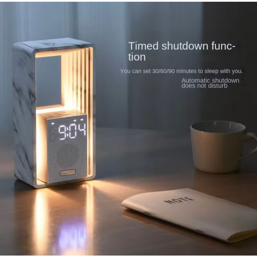 นาฬิกาปลุกจำลองพระอาทิตย์ขึ้นพร้อมลำโพงเสียงไวท์นอยส์ ไฟกลางคืนปรับความสว่างได้ นาฬิกาตั้งโต๊ะสำหรับใช้ในบ้านและห้องนอน