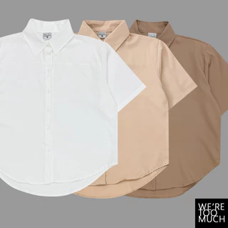 WERETOOMUCH (SH635) เสื้อเชิ้ตคอปก แขนสั้น 4 ไซส์ อก 38-44 มีกระดุมคอ ผ้าไหมอิตาลี นุ่มพริ้ว ใส่สบาย