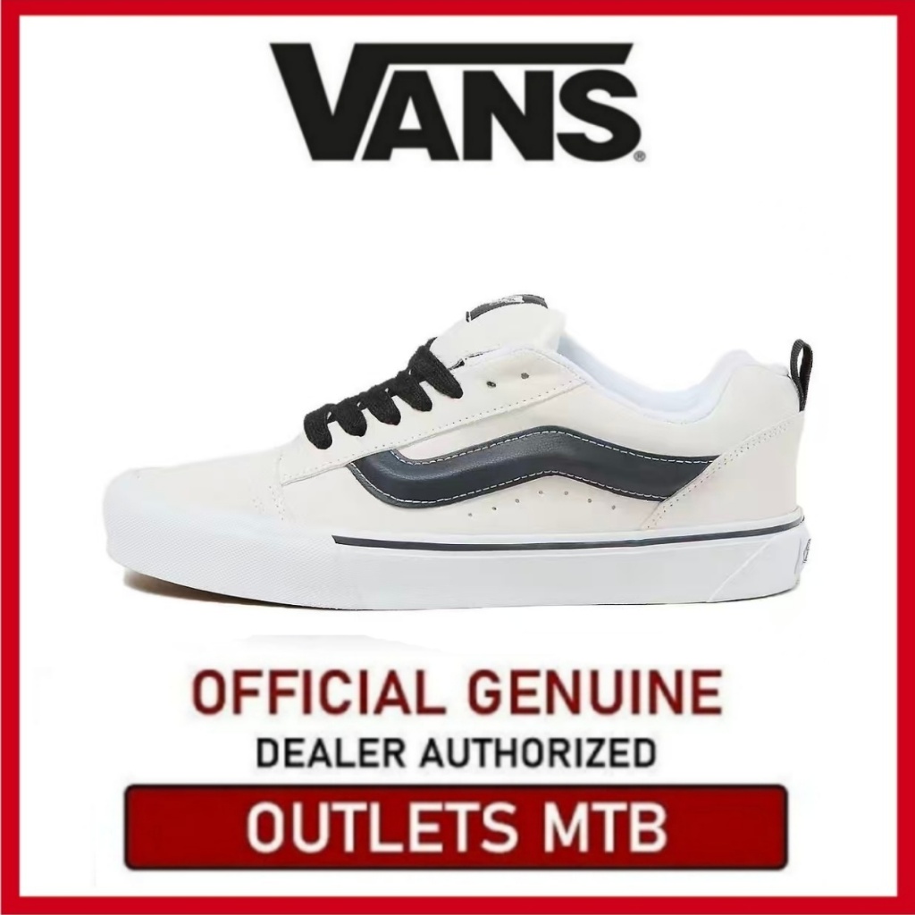 【100% Original】Vans Knu Skool low cut board shoes for both men and women in beige