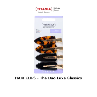 TITANIA Hair Clip กิ๊บหนีบผม The Duo Luxe Classics นำเข้าจากเยอรมัน (1 กล่องบรรจุ 4 ชิ้น)