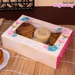 Boxjourney กล่องทรงแบน สีขาว/คราฟท์/พิมพ์ลาย 15x22x6.2 ซ.ม. (20 ชิ้น/แพ็ค) กล่องจัดเบรค กล่องใส่ขนม