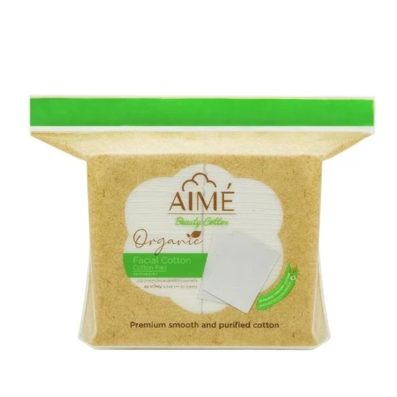 สำลีแผ่น AIME Organic สำลีออร์แกนิค 60 แผ่น