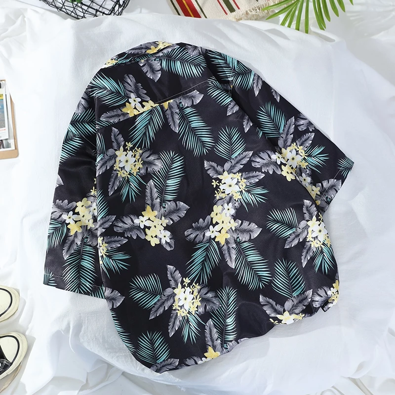เสื้อเชิ้ตแขนสั้นลายดอกไม้ฮาวายผู้ชาย thumbnail 4
