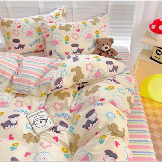 Y.B dream shopชุดผ้าปูที่นอนครบเซ็ต299บาทผ้านวม5.5ฟุต1ชิ้นผ้าปูที่นอน1ชิ้นปลอกหมอนข้าง2ชิ้นปลอกหมอนหนุน2ชิ้น