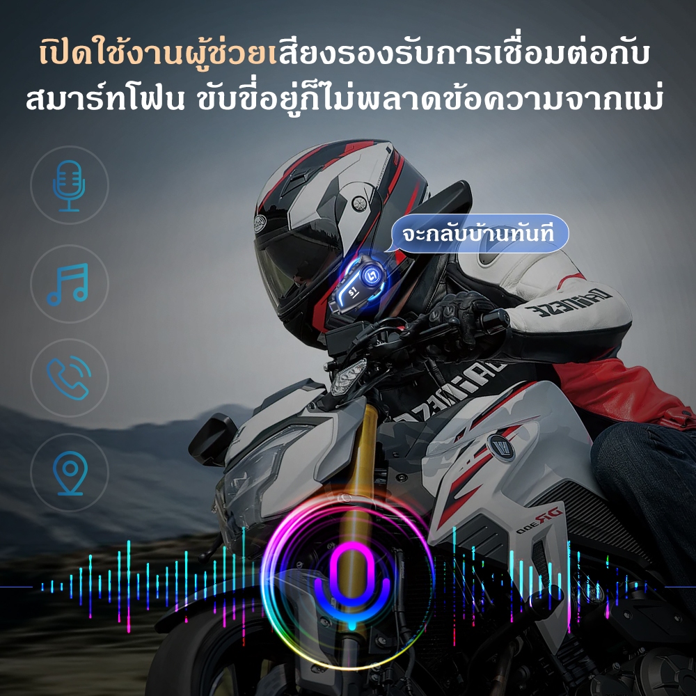 JZAQ S1 วิทยุสื่อสารบลูทูธหมวกกันน็อกมอเตอร์ไซค์ พร้อมกล้อง 1080P, เลนส์มุมกว้าง, กันน้ำ และระบบลดเสียงรบกวน - รูปที่ 4