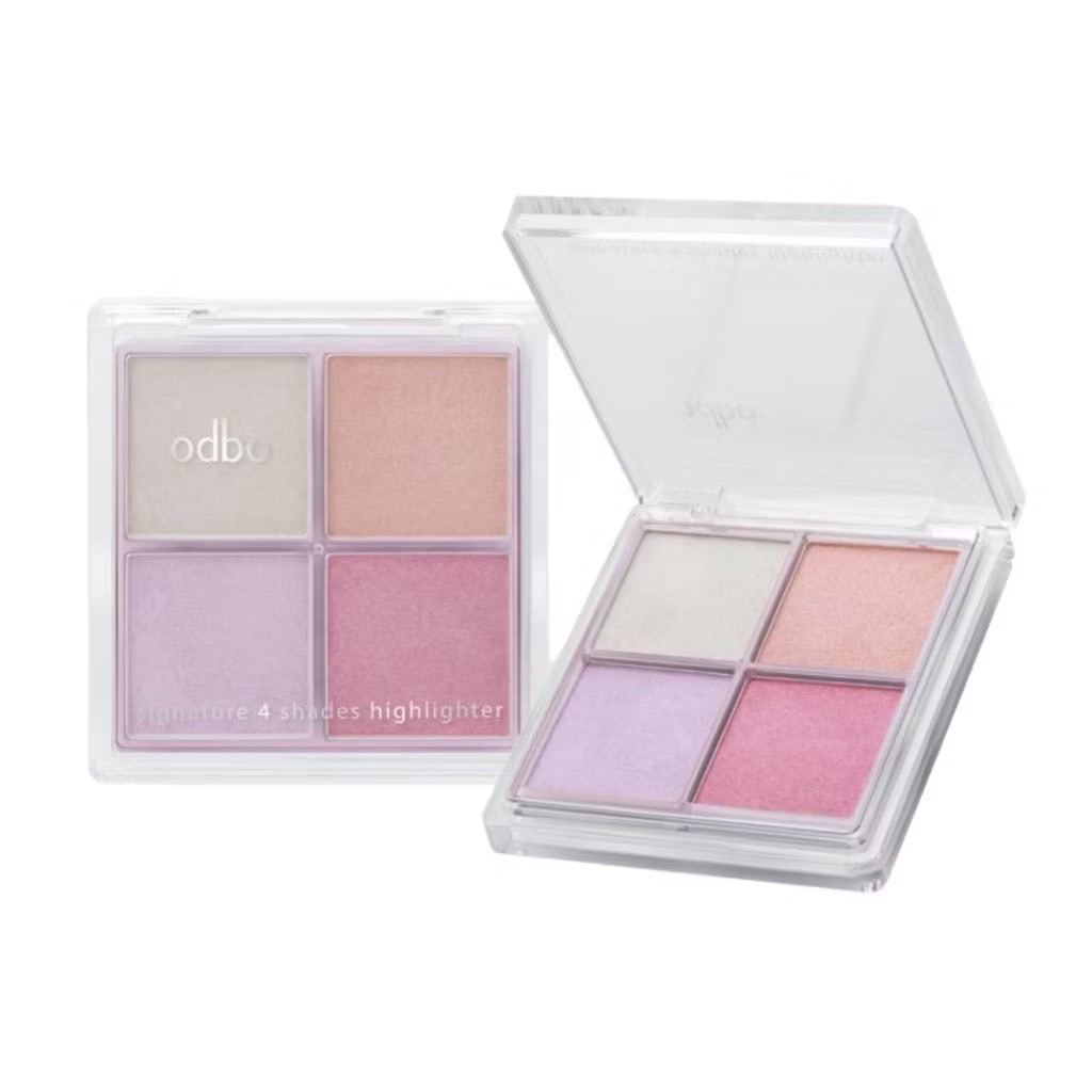OD1318 Signature 4 Shades Highlighter โอดีบีโอ ซิกเนเจอร์ โฟร์ เฉดส์ ไฮไลท์เตอร์