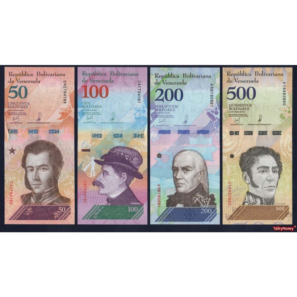 จัดชุด 4 ใบ เวเนซูเอลา Venezuela P-SET4-2018 ปี 2018 สภาพใหม่เอี่ยม สำหรับสะสมและที่ระลึก