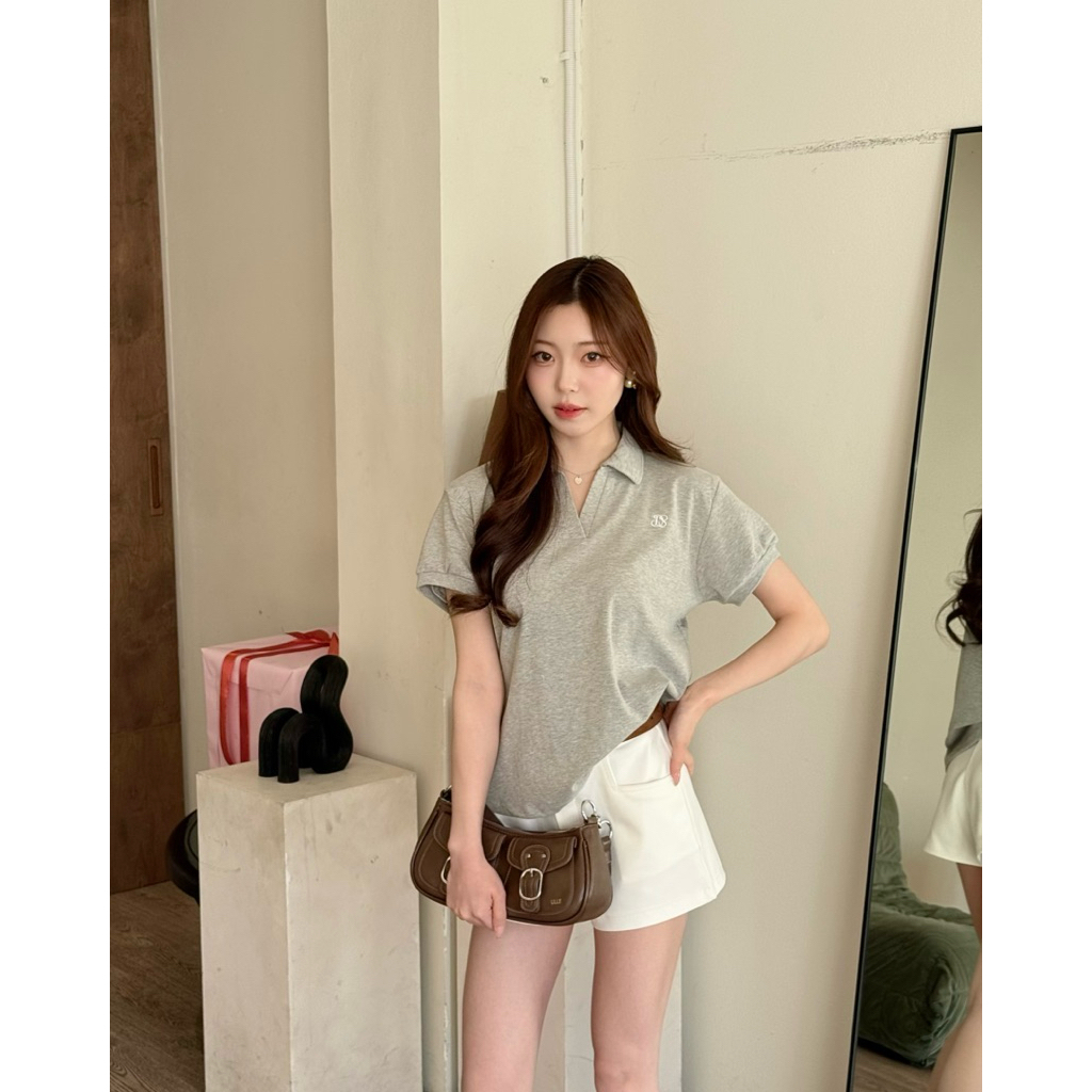 Valen Polo Top : เสื้อโปโลคอวี Longsaidoo_ รูปที่ 4