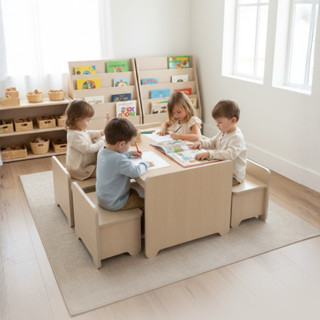 ProSpace Furniture โต๊ะเด็กอเนกประสงค์ E1 เมลามีน กันน้ำกันร…