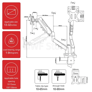 ขาตั้งจอคอม 2 จอ ขาตั้งจอ monitor stand 13-32 นิ้ว 2-9KG 360° ปรับได้หลายทิศทาง รับประกัน 3 ปี