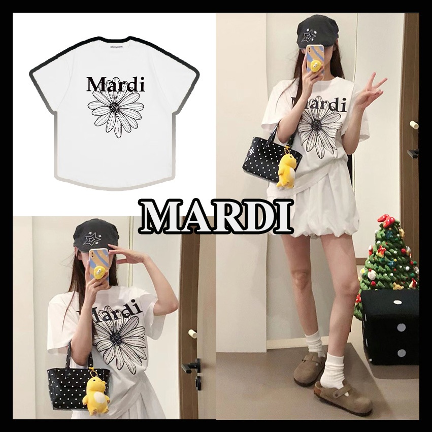 ✨Mardi Mercredi ของแท้ 100%/ในสต็อก🚚เสื้อยืดคอกลมแขนสั้นลายเดซี่ยอดนิยม ลำลอง แขนสั้น พร้อมส่ง