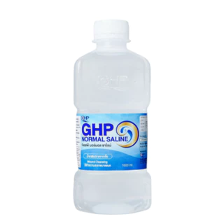 GHP Normal Saline JJน้ำเกลือ จีเอชพี นอร์มอล ซาไลน์ ขวดดัมเบล 500-1000ML.