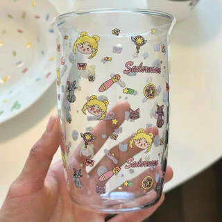 แก้วน้ำ เซเลอร์มูน💓🌙 Sailor Moon 480 ml วัสดุแก้ว พร้อมส่ง