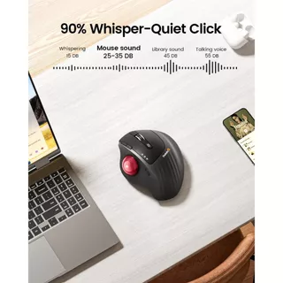 ProtoArc EM01 NL เมาส์แทร็กบอล ไร้สาย 2.4G + Bluetooth คู่ ชาร์จได้ รับประกันทั่วโลก 2 ปี