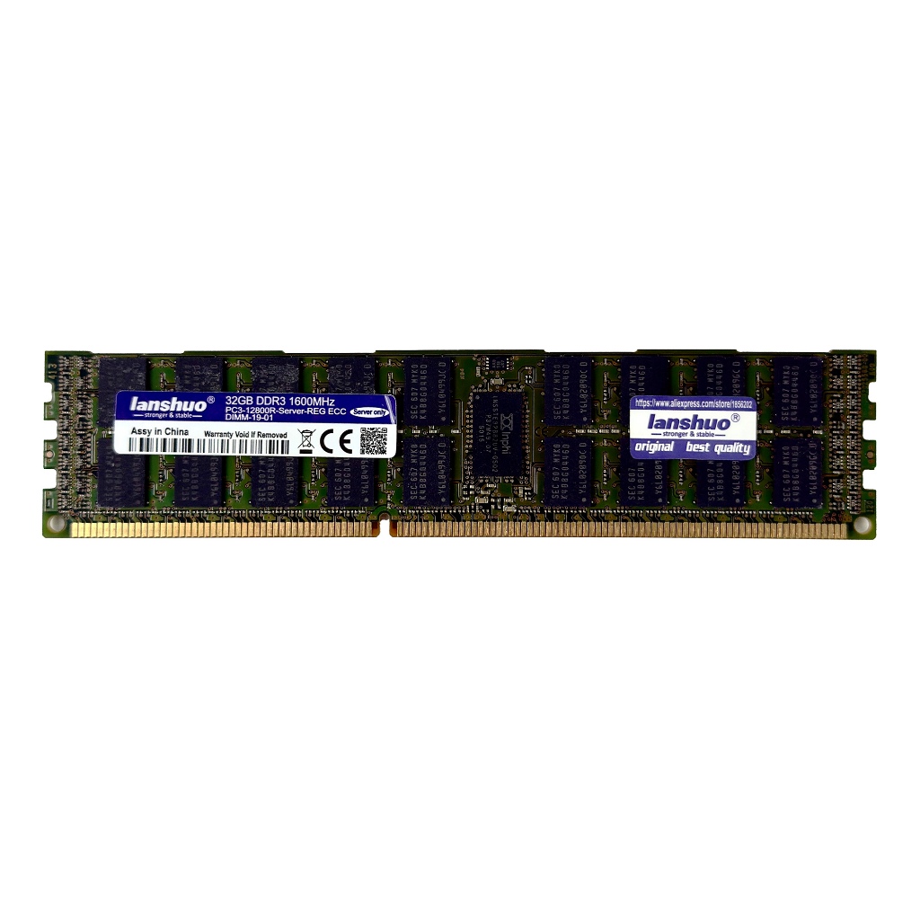 [RAM Server] Lanshuo 32GB DDR3 Bus 1600MHz ECC REG สำหรับ Server/Workstation เท่านั้น (มือสอง ประกัน