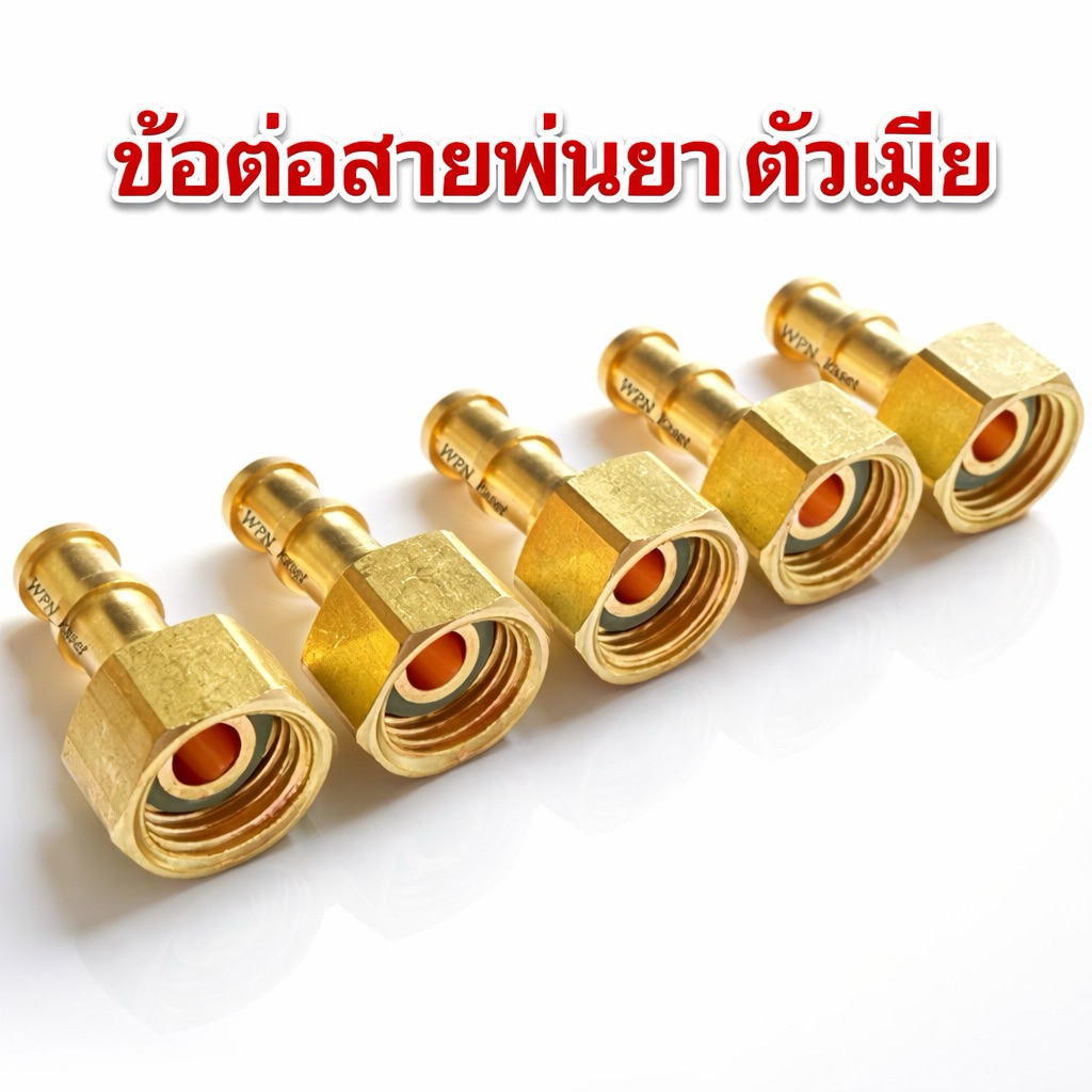 ข้อต่อสายทองเหลืองแท้ 8.5 มม สำหรับสายพ่นยางานเกษตร เฉพาะตัวเมียราคา 1 ตัว