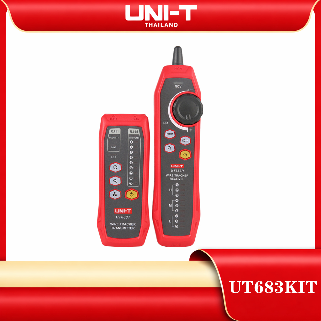 UNI-T UT683KIT Wire Tracker เครื่องทดสอบติดตามสาย RJ45, RJ11  อุปกรณ์ทดสอบสายเคเบิลเครือข่าย