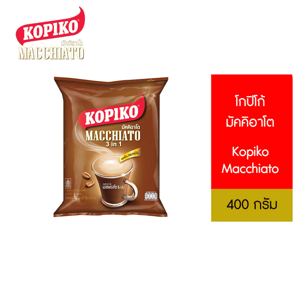 Kopiko Macchiato Bag โกปิโก้ มัคคิอาโต ถุง 20 ซอง 400 กรัม
