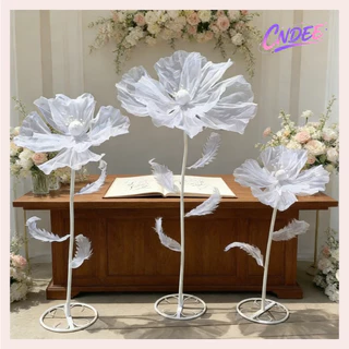 [ดอกไม้3ชิ้น]สไตล์ใหม่ถนนแต่งงานคู่มือดอกไม้เวทีแต่งงานตกแต่งห้องนั่งเล่นตกแต่งกระดาษหน้าต่างดอกไม้จําลองผ้าไหมผ้ากอซดอก