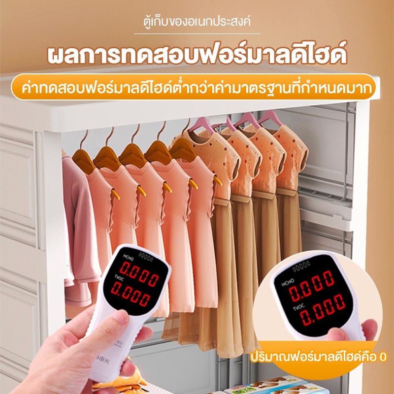 ROMO ลายการ์ตูน ตู้เสื้อผ้า กว้าง 65cm ประตูคู่ พร้อม ล้อเลื่อน อัปเกรดหนากว่าเดิม รุ่นใหม่ 💥จำกัดจำนวน - รูปที่ 6