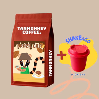 Tanmonkey Brazil Cerrado Coffee Pulped-Natural เมล็ดกาแฟคั่ว คั่วกลางเข้ม ( Full City )