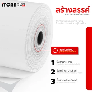 iTCAN กระดาษใบเสร็จ 80x80 ยกลัง50ม้วน กระดาษความร้อน ใบเสร็จความร้อน บิล ใบเสร็จ Thermal Paper