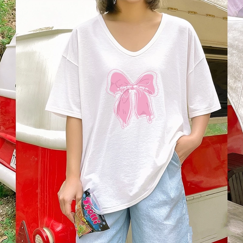 เสื้อยืดสาวอวบอ้วนไซส์ใหญ่ oversize เสื้อผ้าแฟชั่นฤดูร้อนมาใหม่ เสื้อโอเวอร์ไซส์สไตล์ผู้หญิง ลําลองทรงหลวมสไตล์เกาหลี thumbnail 5