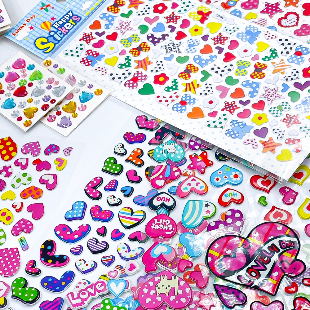 🧡สติ๊กเกอร์นูนหัวใจ💛สติกเกอร์รูปหัวใจ✔️พร้อมส่งในไทย งานDIY วันวาเลนไทน์ Stickerหัวใจ ปัจฉิม - 6