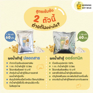 [ร้านน้ำเต้าหู้] น้ำเต้าหู้ผง สูตรเข้มข้น ไม่มีน้ำตาล ผงนมถั่วเหลือง ซอง 1 กก. [เหมือนน้ำเต้าหู้รถเข็น] ชงได้ 60 ถั่ว