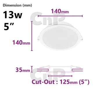 PHILIPS โคมไฟดาวน์ไลท์ ฝังฝ้า 4 , 5 , 6 นิ้ว (4" 5" 6") Panel LED 9W 13W 17W ฟิลิปส์ รุ่น MESON IO 59449 59464 59466