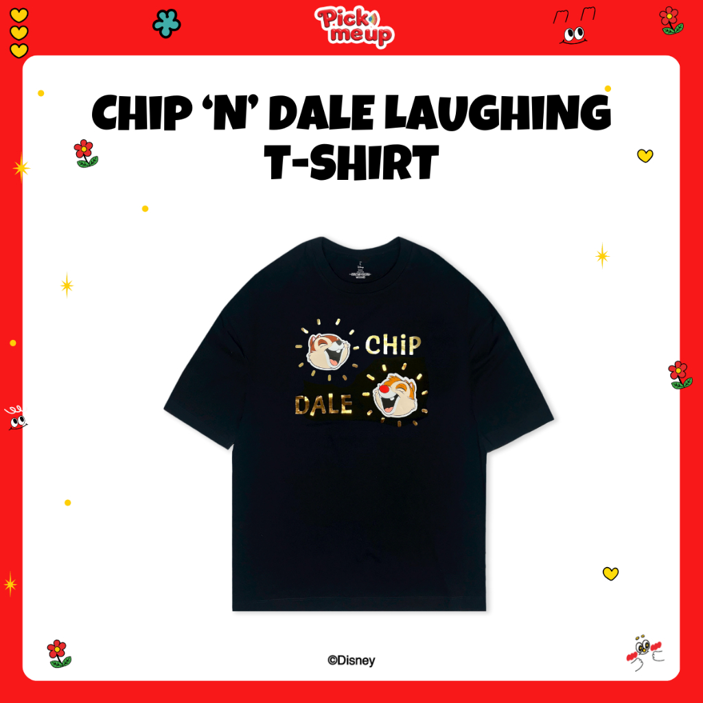PickMeUp เสื้อยืดลาย Chip ‘N’ Dale Laughing ลิขสิทธิ์ Disney