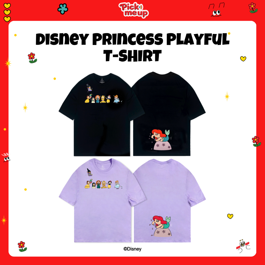 PickMeUp เสื้อยืดลาย Disney Princess Playful ลิขสิทธิ์ Disney
