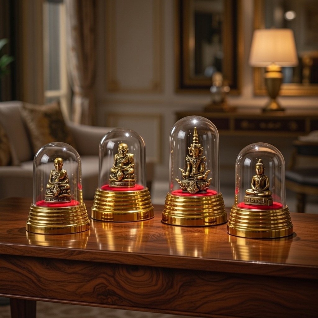 ครอบแก้ว วางหน้ารถ พระจักรพรรดิ พระพุทธชินราช พระชินราช หลวงพ่อโสธร หลวงปู่ทวด สมเด็จโต