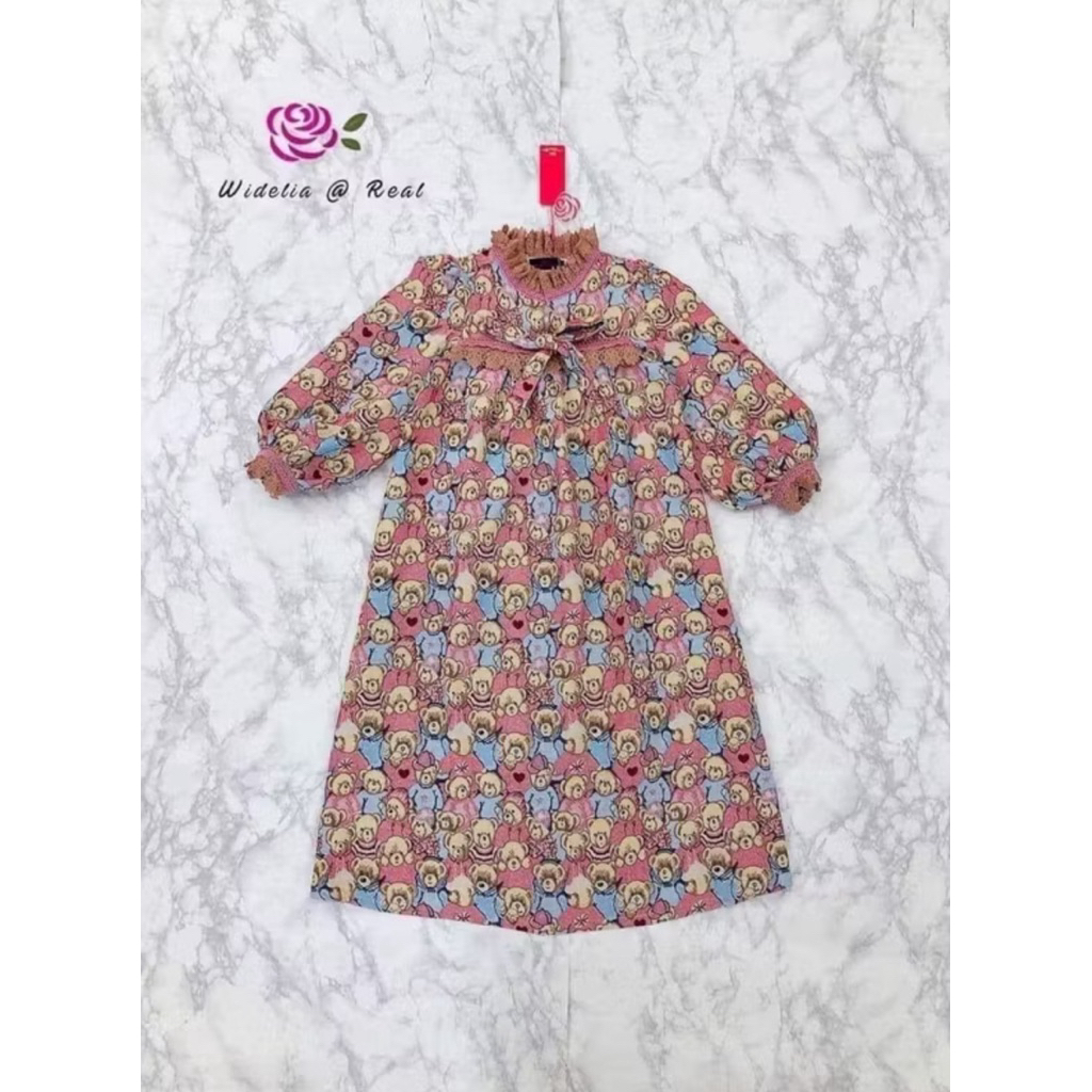 🍓wideria@Realเดรสผ้าทอหมีM มือ1ป้ายห้อย