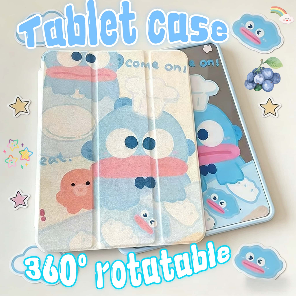เคส iPad ลายการ์ตูน หมุนได้ 360° รองรับ Gen 7/8/9, 10.2, Air 4/5/6/7, และ Pro 11 ผลิตจากอะคริลิคใส พร้อมช่องใส่ปากกา