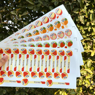 สติกเกอร์รติดน้ำผลไม้ สติกเกอร์รสชาติ น้ำแตงโม น้ำส้ม น้ำกีวี่ ติดแก้วน้ำ สติกเกอร์ติดน้ำ รสชาติเครื่องดื่ม [no.S27]
