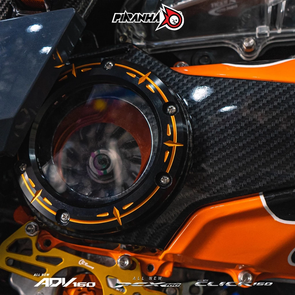 ฝาครอบ CVT ครอบแคร้งแต่ง HONDA PCX160 2025 PIRANHA thumbnail 4