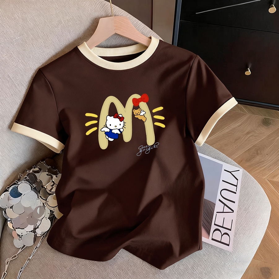 เสื้อยืดคอกลมแบบสีตัดกัน มีไซส์ M-3XL เหมาะสำหรับผู้หญิงไซส์ใหญ่ ผ้าคุณภาพสูง เสื้อผู้หญิงทรงเข้ารูป สไตล์เกาหลี